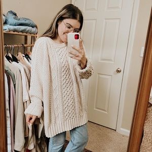 ll bean cable knit fisherman’s sweater